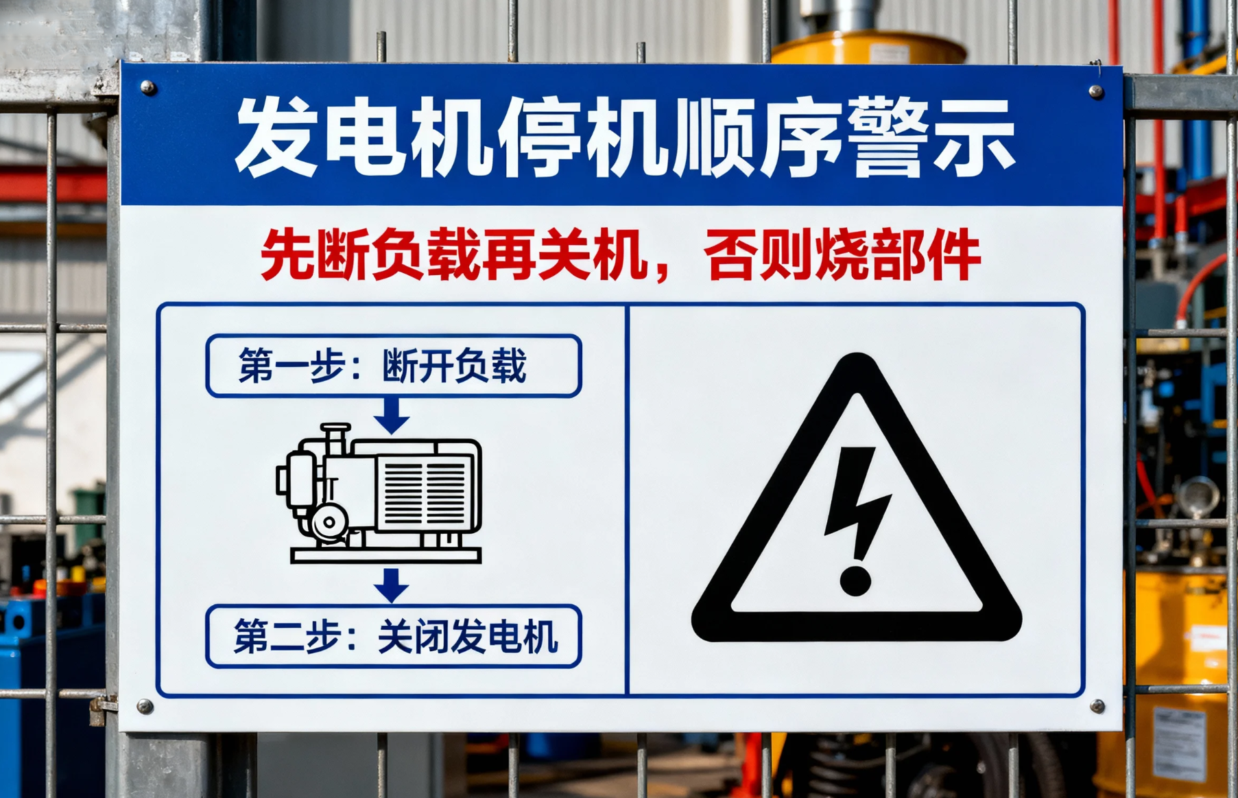 发电机停机顺序别搞反！先断负载再关机杜绝烧部件